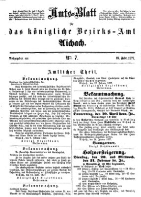 Amtsblatt für das Bezirksamt und Amtsgericht Aichach Sonntag 18. Februar 1877