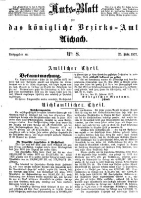 Amtsblatt für das Bezirksamt und Amtsgericht Aichach Sonntag 25. Februar 1877