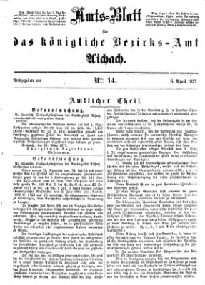 Amtsblatt für das Bezirksamt und Amtsgericht Aichach Sonntag 8. April 1877