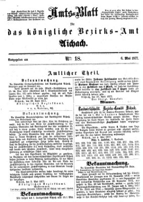 Amtsblatt für das Bezirksamt und Amtsgericht Aichach Sonntag 6. Mai 1877