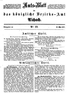 Amtsblatt für das Bezirksamt und Amtsgericht Aichach Sonntag 13. Mai 1877