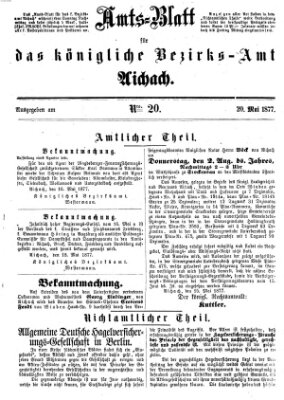 Amtsblatt für das Bezirksamt und Amtsgericht Aichach Sonntag 20. Mai 1877