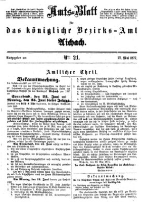 Amtsblatt für das Bezirksamt und Amtsgericht Aichach Sonntag 27. Mai 1877