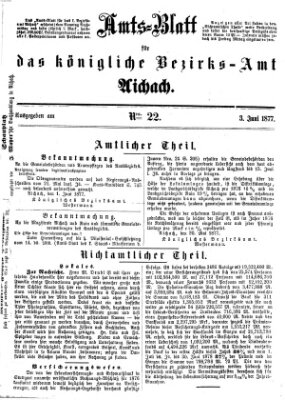 Amtsblatt für das Bezirksamt und Amtsgericht Aichach Sonntag 3. Juni 1877