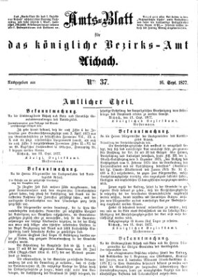 Amtsblatt für das Bezirksamt und Amtsgericht Aichach Sonntag 16. September 1877