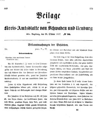 Königlich Bayerisches Kreis-Amtsblatt von Schwaben und Neuburg. Beilage zum Kreis-Amtsblatte von Schwaben und Neuburg (Königlich Bayerisches Kreis-Amtsblatt von Schwaben und Neuburg) Freitag 26. Oktober 1877