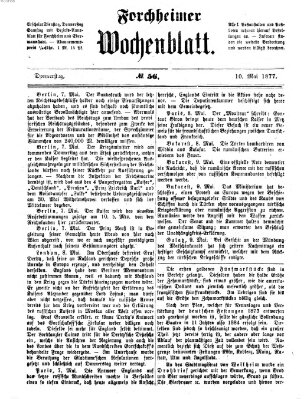 Amtsblatt für die Königlichen Bezirksämter Forchheim und Ebermannstadt sowie für die Königliche Stadt Forchheim Donnerstag 10. Mai 1877