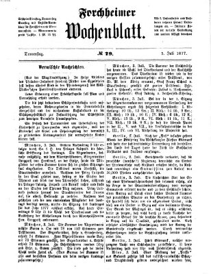 Amtsblatt für die Königlichen Bezirksämter Forchheim und Ebermannstadt sowie für die Königliche Stadt Forchheim Donnerstag 5. Juli 1877