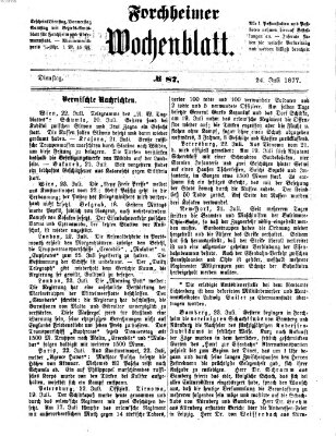 Amtsblatt für die Königlichen Bezirksämter Forchheim und Ebermannstadt sowie für die Königliche Stadt Forchheim Dienstag 24. Juli 1877