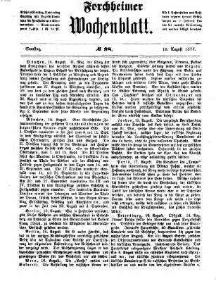 Amtsblatt für die Königlichen Bezirksämter Forchheim und Ebermannstadt sowie für die Königliche Stadt Forchheim Samstag 18. August 1877