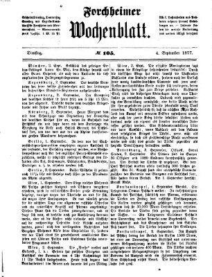 Amtsblatt für die Königlichen Bezirksämter Forchheim und Ebermannstadt sowie für die Königliche Stadt Forchheim Dienstag 4. September 1877