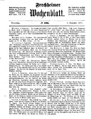 Amtsblatt für die Königlichen Bezirksämter Forchheim und Ebermannstadt sowie für die Königliche Stadt Forchheim Donnerstag 6. September 1877