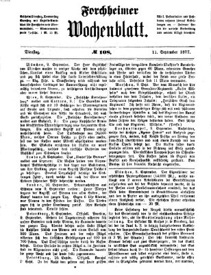 Amtsblatt für die Königlichen Bezirksämter Forchheim und Ebermannstadt sowie für die Königliche Stadt Forchheim Dienstag 11. September 1877