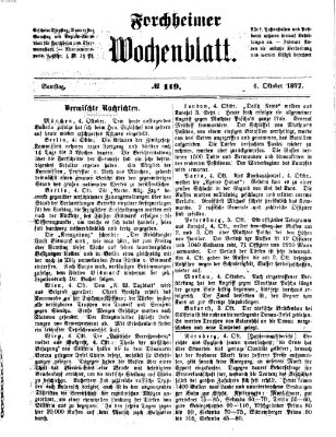 Amtsblatt für die Königlichen Bezirksämter Forchheim und Ebermannstadt sowie für die Königliche Stadt Forchheim Samstag 6. Oktober 1877