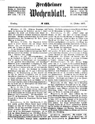 Amtsblatt für die Königlichen Bezirksämter Forchheim und Ebermannstadt sowie für die Königliche Stadt Forchheim Dienstag 16. Oktober 1877