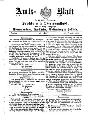 Amtsblatt für die Königlichen Bezirksämter Forchheim und Ebermannstadt sowie für die Königliche Stadt Forchheim Samstag 29. Dezember 1877