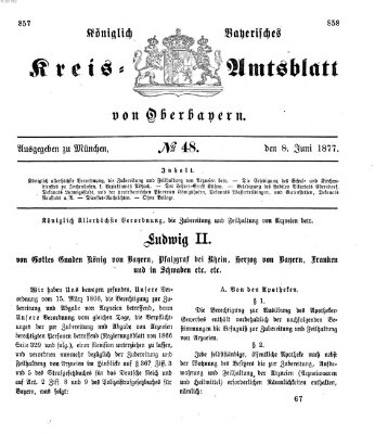 Königlich-bayerisches Kreis-Amtsblatt von Oberbayern (Münchner Intelligenzblatt) Freitag 8. Juni 1877