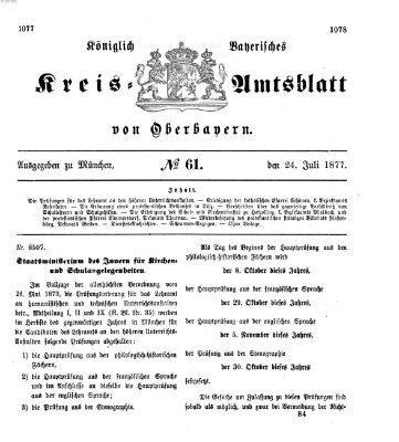 Königlich-bayerisches Kreis-Amtsblatt von Oberbayern (Münchner Intelligenzblatt) Dienstag 24. Juli 1877