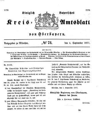 Königlich-bayerisches Kreis-Amtsblatt von Oberbayern (Münchner Intelligenzblatt) Dienstag 4. September 1877