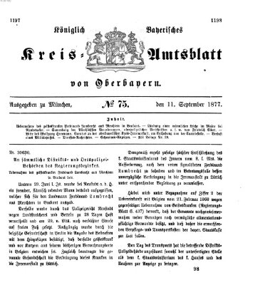 Königlich-bayerisches Kreis-Amtsblatt von Oberbayern (Münchner Intelligenzblatt) Dienstag 11. September 1877