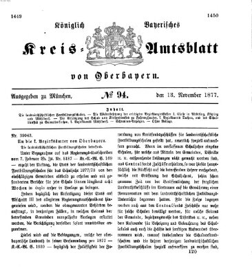 Königlich-bayerisches Kreis-Amtsblatt von Oberbayern (Münchner Intelligenzblatt) Samstag 13. Oktober 1877