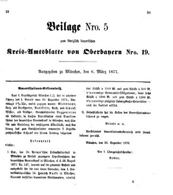 Königlich-bayerisches Kreis-Amtsblatt von Oberbayern (Münchner Intelligenzblatt) Dienstag 6. März 1877