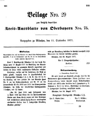 Königlich-bayerisches Kreis-Amtsblatt von Oberbayern (Münchner Intelligenzblatt) Dienstag 11. September 1877