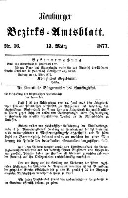 Neuburger Bezirks-Amtsblatt Donnerstag 15. März 1877