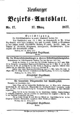 Neuburger Bezirks-Amtsblatt Samstag 17. März 1877