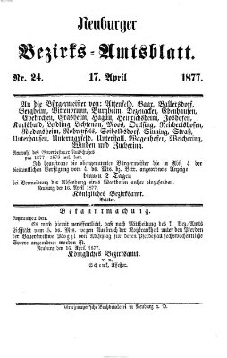 Neuburger Bezirks-Amtsblatt Dienstag 17. April 1877