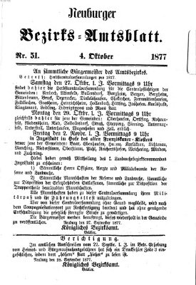 Neuburger Bezirks-Amtsblatt Donnerstag 4. Oktober 1877