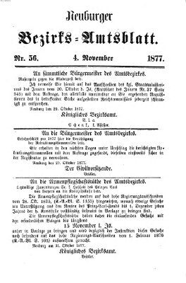 Neuburger Bezirks-Amtsblatt Sonntag 4. November 1877