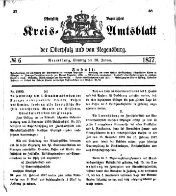 Königlich-bayerisches Kreis-Amtsblatt der Oberpfalz und von Regensburg (Königlich bayerisches Intelligenzblatt für die Oberpfalz und von Regensburg) Samstag 20. Januar 1877