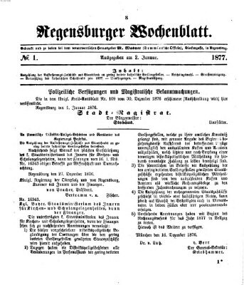 Regensburger Wochenblatt Dienstag 2. Januar 1877