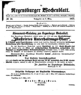 Regensburger Wochenblatt Dienstag 6. März 1877