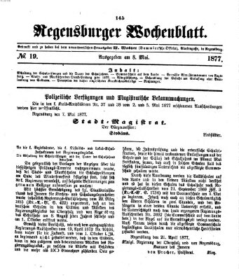 Regensburger Wochenblatt Dienstag 8. Mai 1877