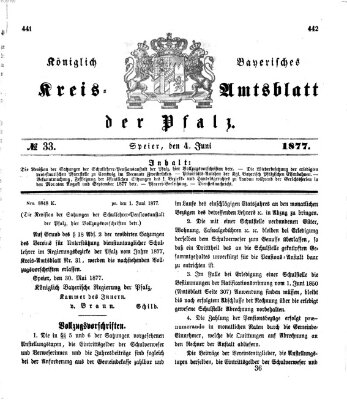 Königlich-bayerisches Kreis-Amtsblatt der Pfalz (Königlich bayerisches Amts- und Intelligenzblatt für die Pfalz) Montag 4. Juni 1877