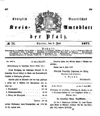 Königlich-bayerisches Kreis-Amtsblatt der Pfalz (Königlich bayerisches Amts- und Intelligenzblatt für die Pfalz) Samstag 9. Juni 1877