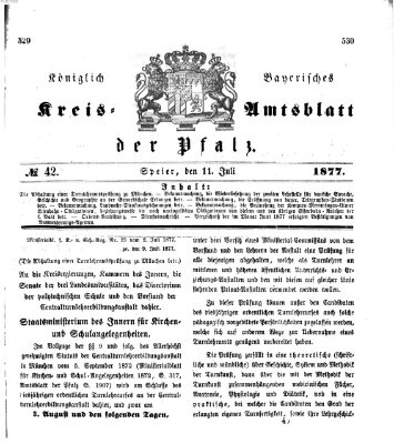 Königlich-bayerisches Kreis-Amtsblatt der Pfalz (Königlich bayerisches Amts- und Intelligenzblatt für die Pfalz) Mittwoch 11. Juli 1877