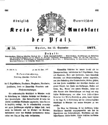 Königlich-bayerisches Kreis-Amtsblatt der Pfalz (Königlich bayerisches Amts- und Intelligenzblatt für die Pfalz) Freitag 14. September 1877