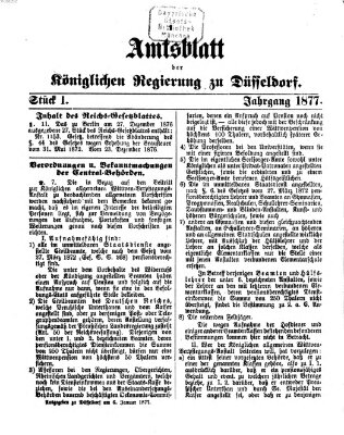 Amtsblatt für den Regierungsbezirk Düsseldorf Samstag 6. Januar 1877