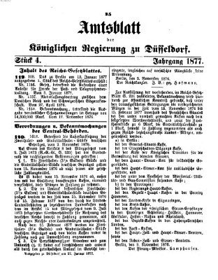 Amtsblatt für den Regierungsbezirk Düsseldorf Samstag 27. Januar 1877