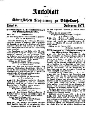 Amtsblatt für den Regierungsbezirk Düsseldorf Samstag 10. Februar 1877