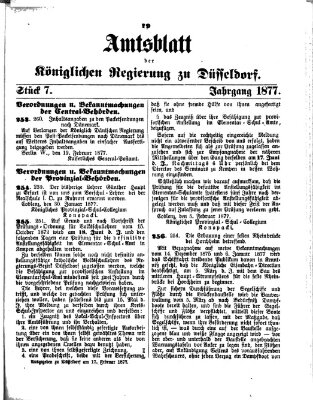 Amtsblatt für den Regierungsbezirk Düsseldorf Samstag 17. Februar 1877