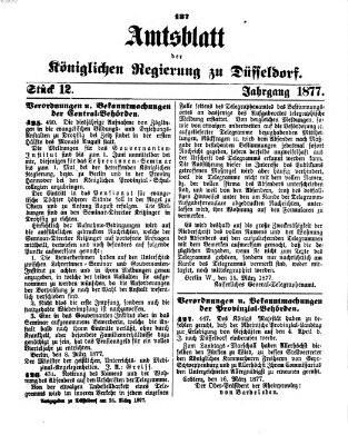 Amtsblatt für den Regierungsbezirk Düsseldorf Samstag 24. März 1877