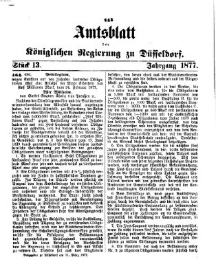 Amtsblatt für den Regierungsbezirk Düsseldorf Samstag 31. März 1877