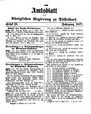 Amtsblatt für den Regierungsbezirk Düsseldorf Samstag 5. Mai 1877