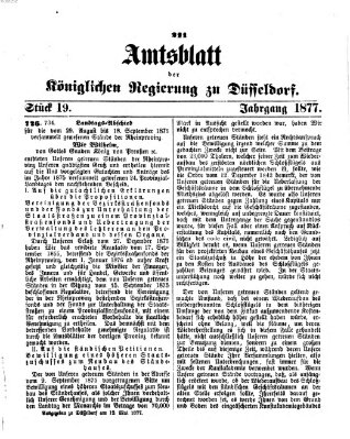 Amtsblatt für den Regierungsbezirk Düsseldorf Samstag 12. Mai 1877
