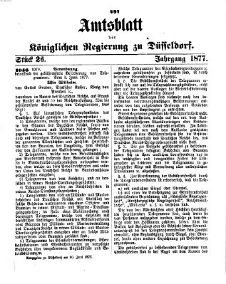 Amtsblatt für den Regierungsbezirk Düsseldorf Samstag 30. Juni 1877