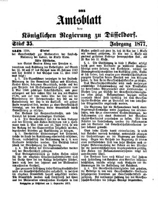 Amtsblatt für den Regierungsbezirk Düsseldorf Samstag 1. September 1877